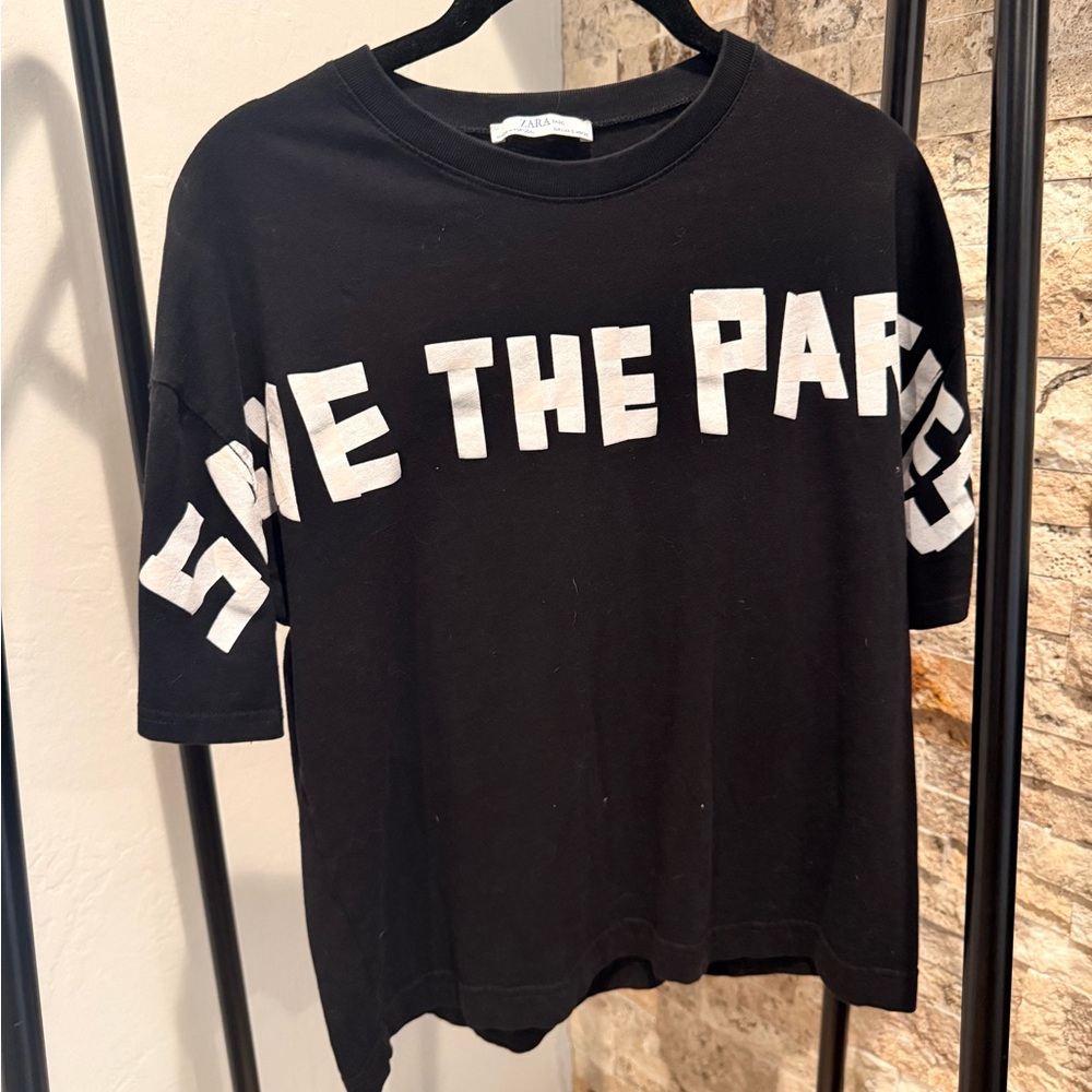 Zara 'Save the Parties' T-Shirt